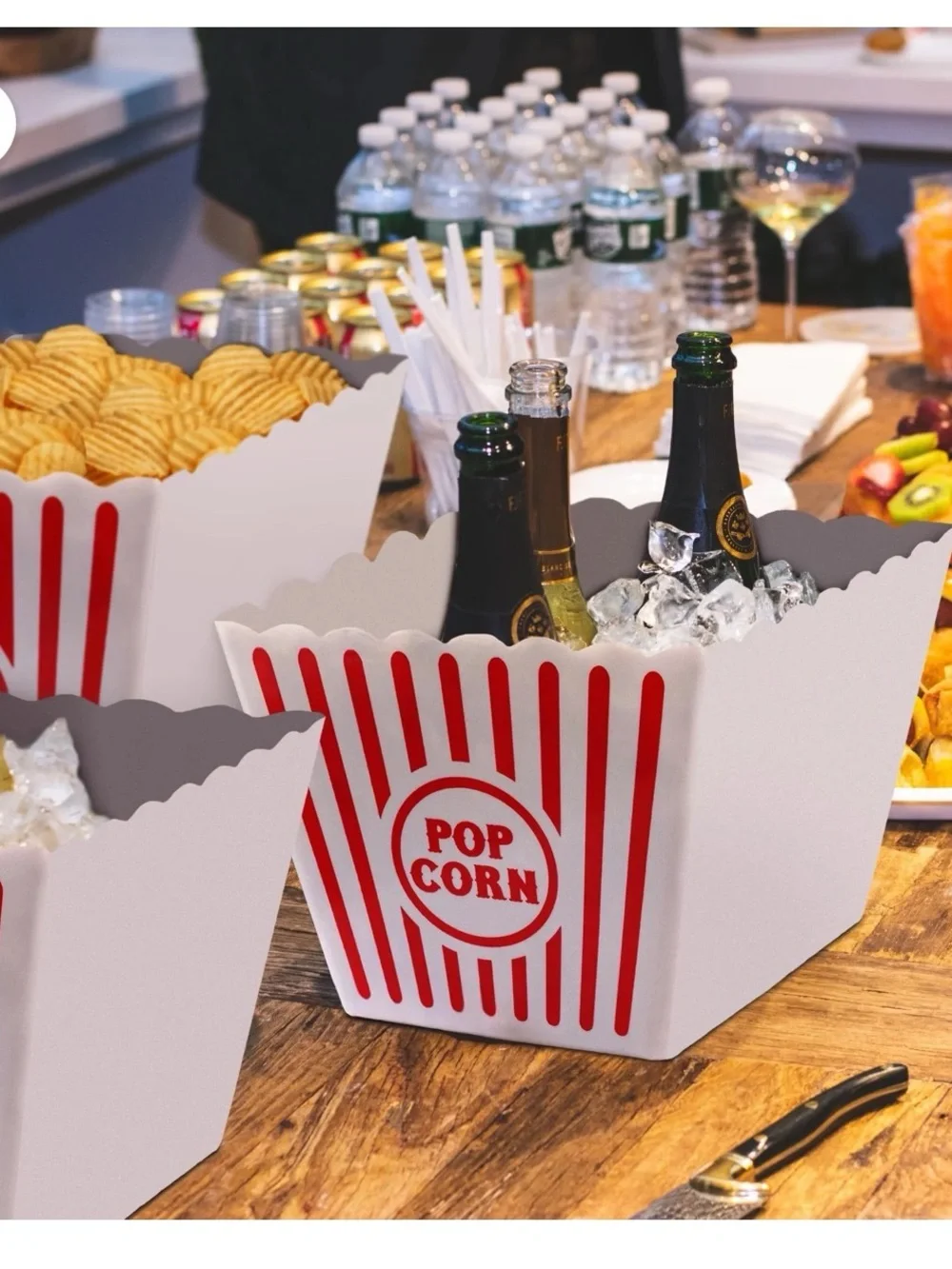 Classic Red & White Popcorn Boxes - Party Snack Holders